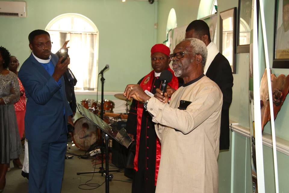 Rev Engr. Harrison Dejo Akinsule praying for the Nigerian Consulate and High Commission